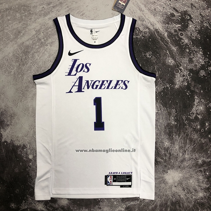 Maglia Los Angeles Lakers D'angelo Russell #1 Citta 2022-23 Bianco